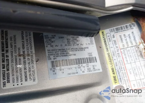 2008 Ford Expedition Xlt из США, поврежденный, VIN 1FMFU16588LA27766